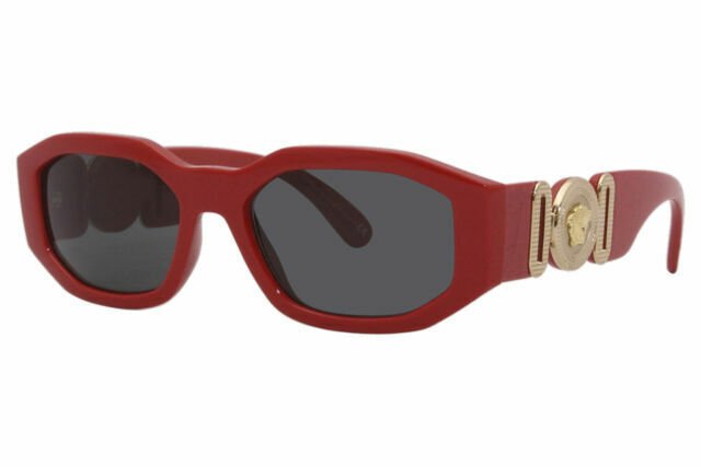 Versace VE 4361 533087 Red Plastic Geometric Sunglasses Grey Lens