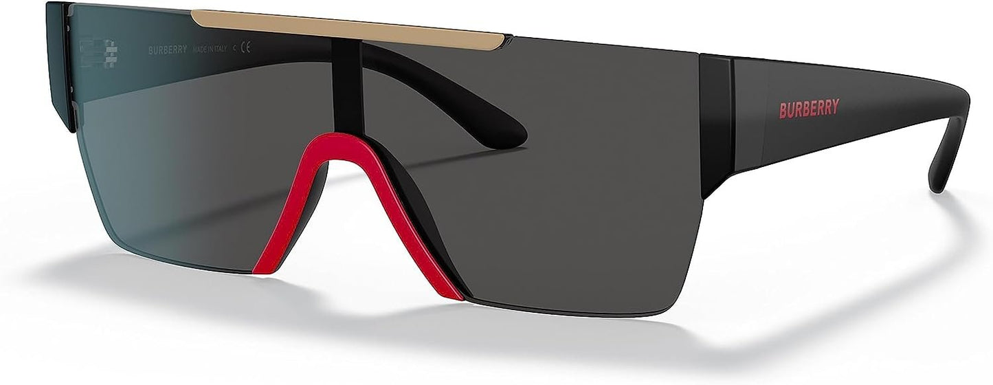 BURBERRY BE 4291 396487 Black Plastic Rectangle Sunglasses Grey Lens