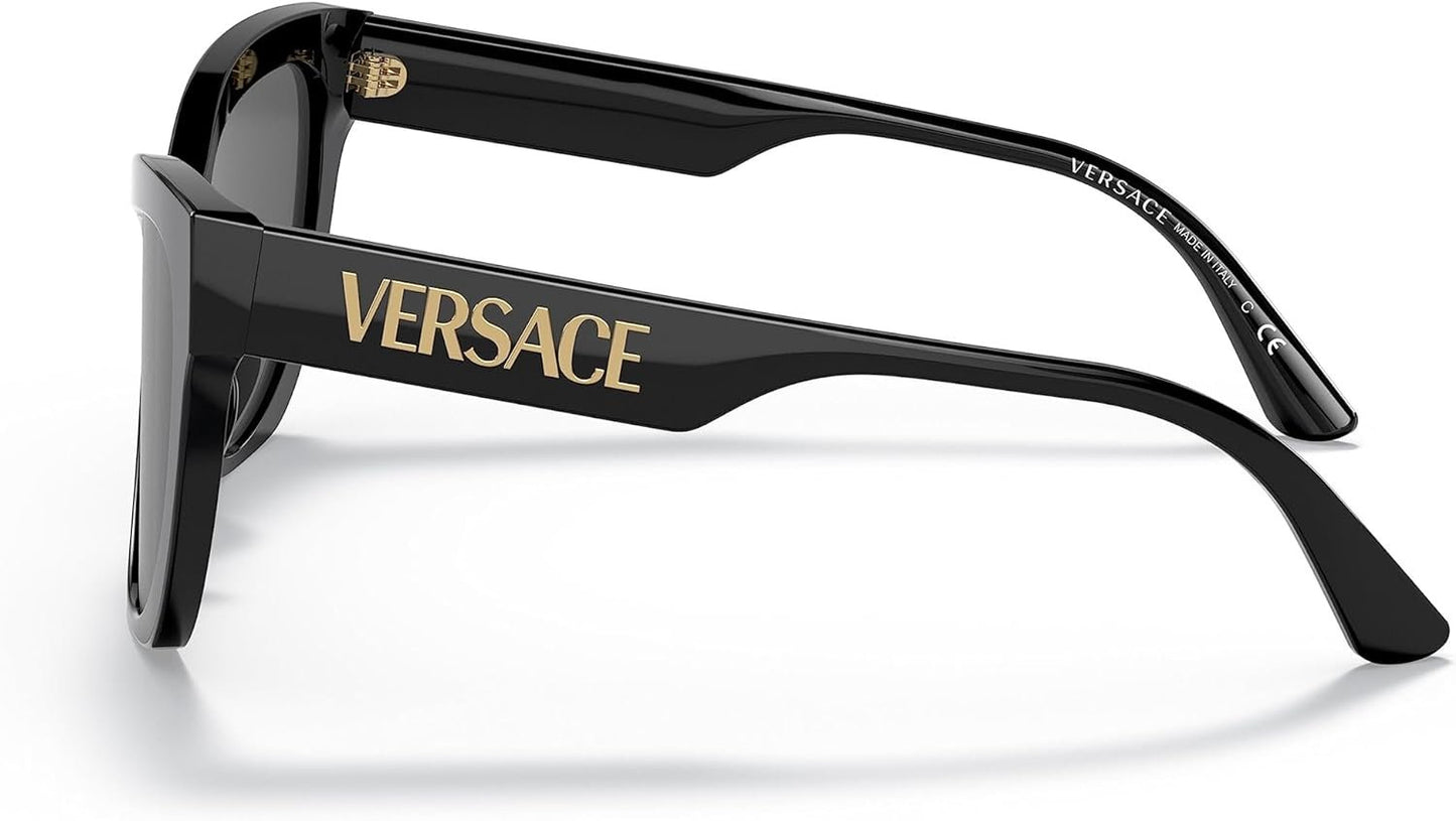 Versace VE 4417U GB1/87 Black Plastic Cat-Eye Sunglasses Grey Lens