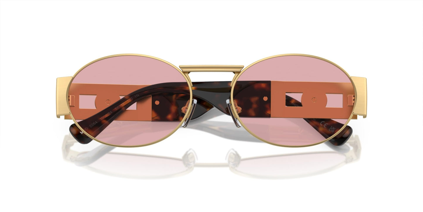 Versace 0VE2264 100284 Unisex Sunglasses Matte Gold Frame, Light Violet Lenses, 56MM