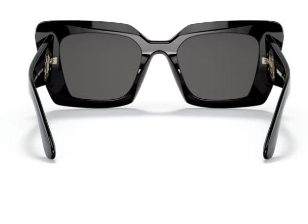 BURBERRY Daisy BE 4344 300187 Black Plastic Square Sunglasses Grey Lens