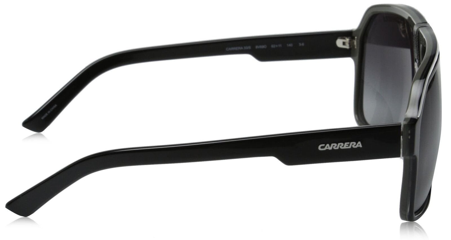 Carrera CA33/S Pilot Sunglasses Black Cry Grey Frame/Dk gray Gradient Lens, 62mm