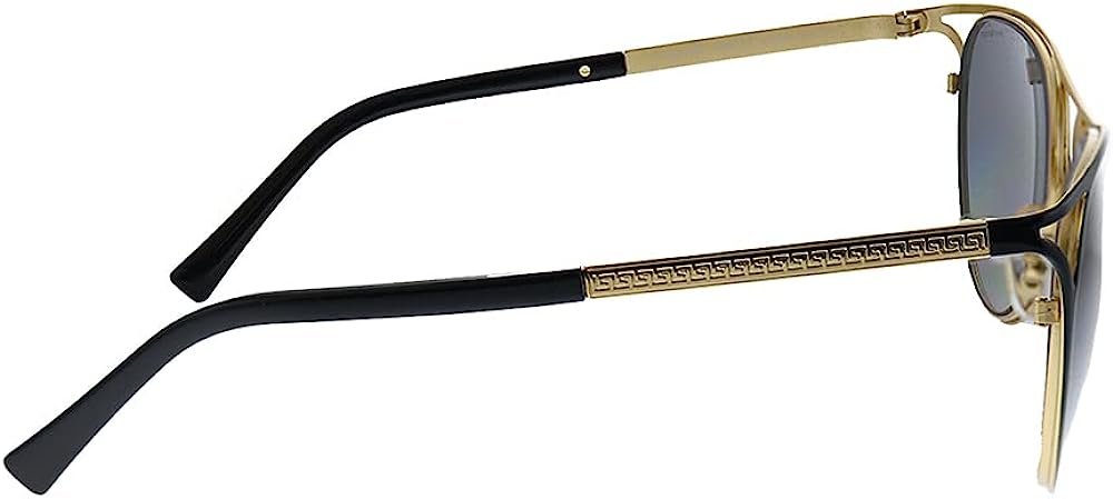 Versace 0VE2237 1433T3 Polarized Black/Gold Metal Cat-Eye Sunglasses