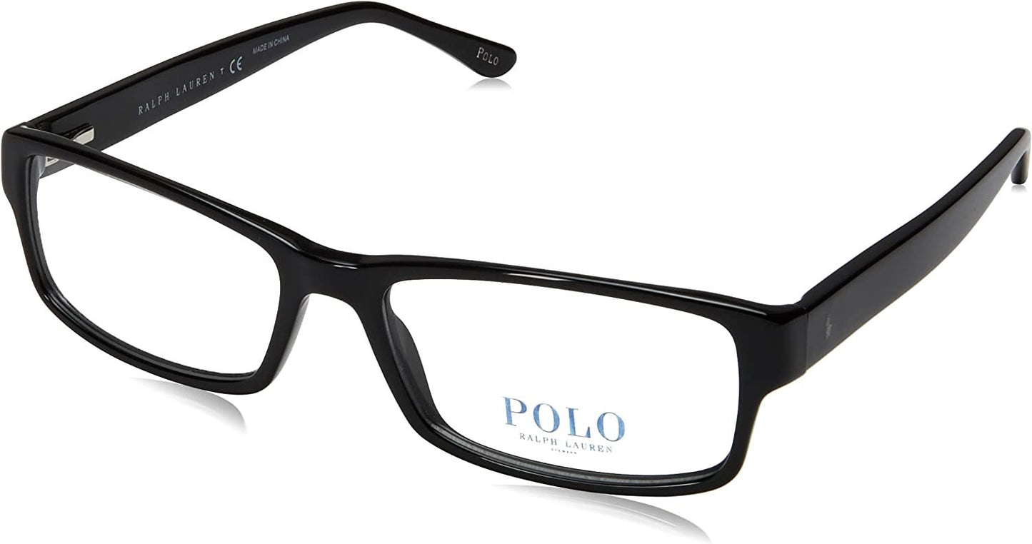 Polo Ralph Lauren Men's PH2065 Eyewear Frames, Shiny Black/Demo Lens, 54 mm