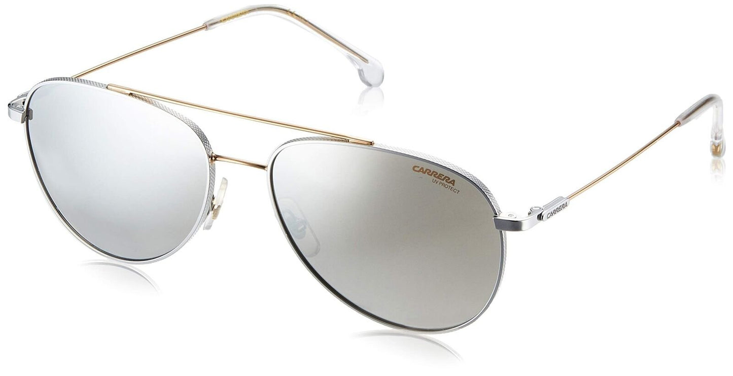 Carrera Men's 187/S Pilot Sunglasses, Palladium Gold/Silver Mirrored, 60mm, 17mm