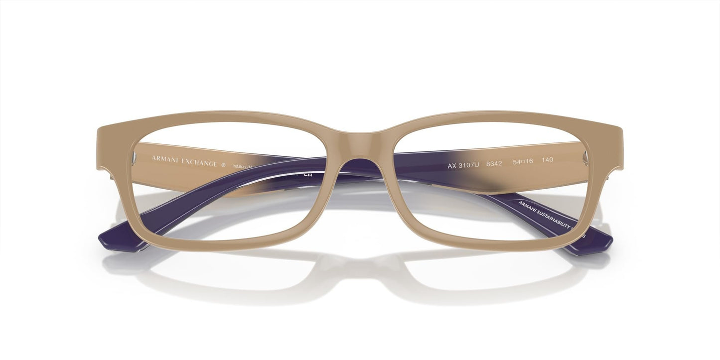 Armani Exchange Ax3107U 8342 54mm Universal Fit Rectangular Eyewear Frames