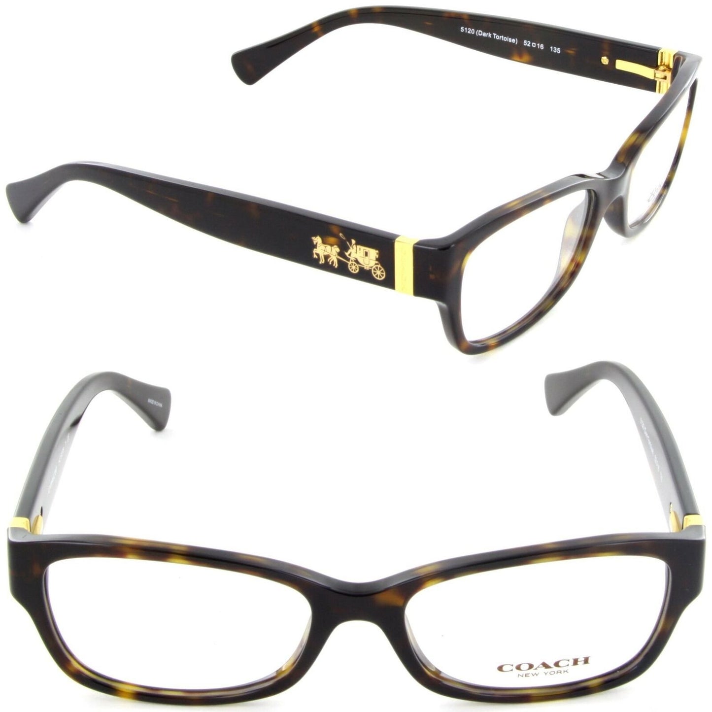 Coach Women's HC6078 Eyeglasses Dark Tortoise 52mm