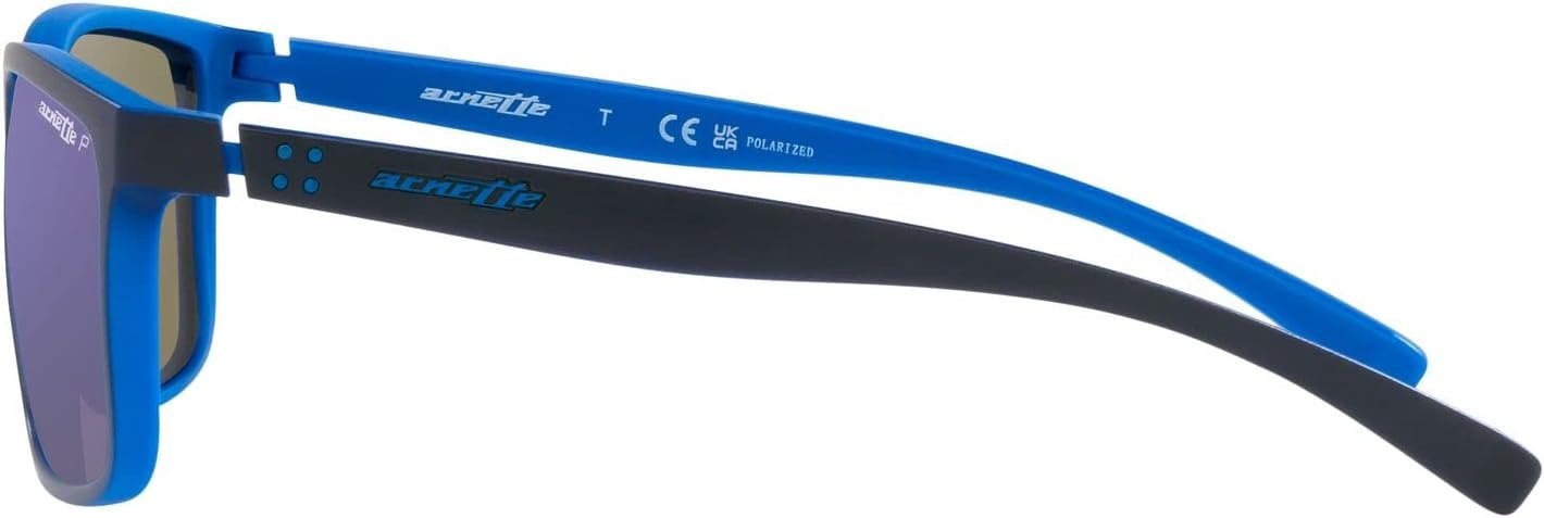 Arnette 0AN4251 386422 58mm Polarized Sunglasses Matte Top Navy On Light Blue Frame, Dark Grey Mirror Water Polar Lenses,