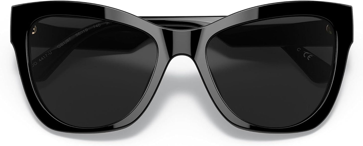 Versace VE 4417U GB1/87 Black Plastic Cat-Eye Sunglasses Grey Lens