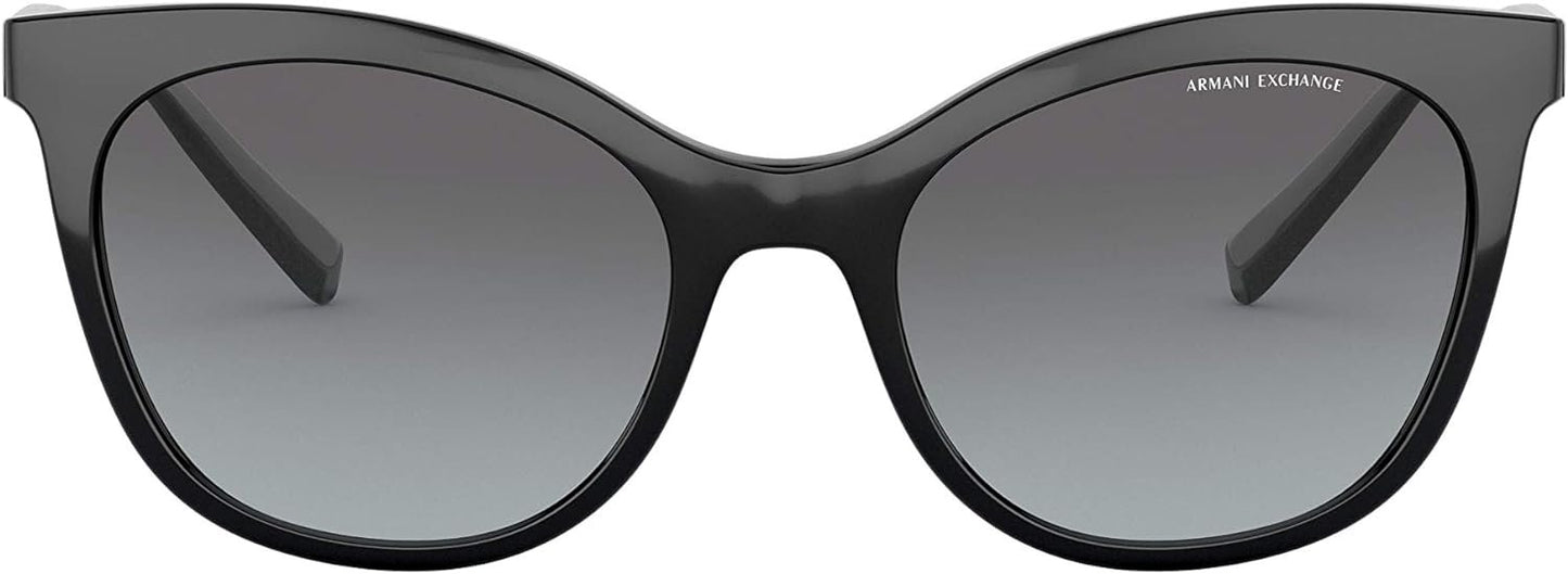 Armani Exchange 0AX4094S 81588G Woman Sunglasses Shiny Black Frame, Grey Gradient Lenses, 54MM