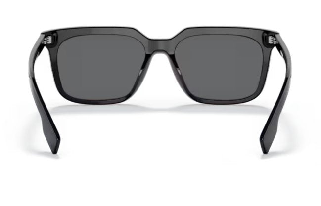 BURBERRY BE4337F 379887 56mm Black Square Sunglasses Dark Gray Lenses