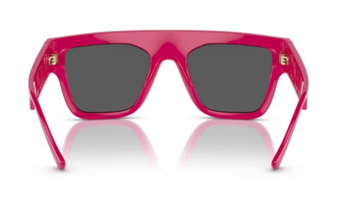 Versace VE 4430U 536787 Fuxia Plastic Rectangle Sunglasses Grey Lens