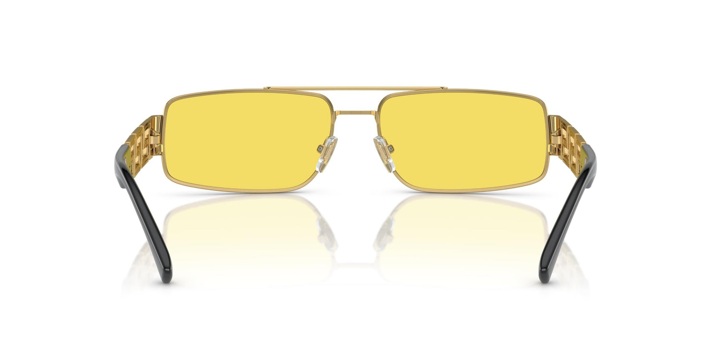 Versace 0VE2257 1002C9 Man Sunglasses Gold Frame, Yellow Mirror Red Lenses, 60MM