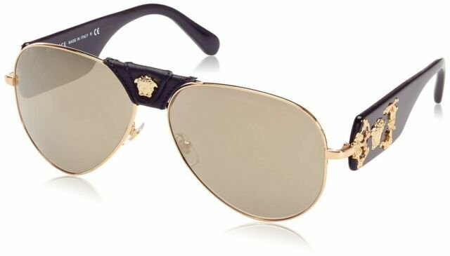 Versace VE2150Q Gold/Light Brown Mirror/Dark Gold Sunglasses