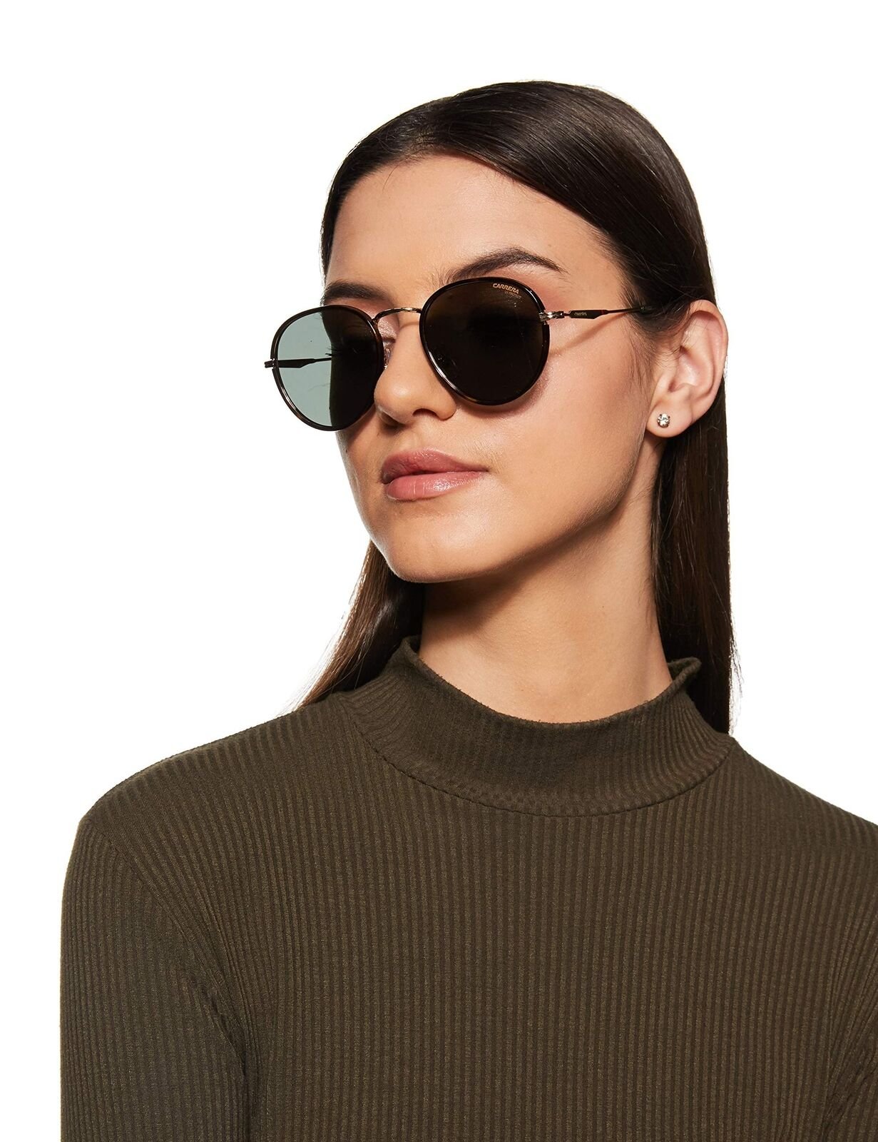 Carrera 151/S Sunglasses CA151S-0PEF-QT-5221 - Gold Green Frame, Green Lenses