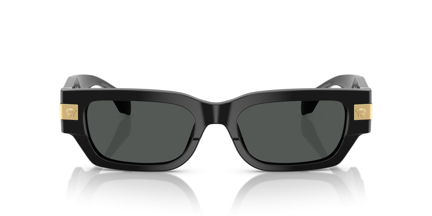 Versace 0VE4465 GB1/87 53mm Man Sunglasses Black Frame, Dark Grey Lenses, 53MM