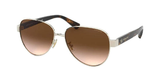 Coach HC7111 900513 57MM Light Gold / Brown Gradient Pilot Sunglasses for Women