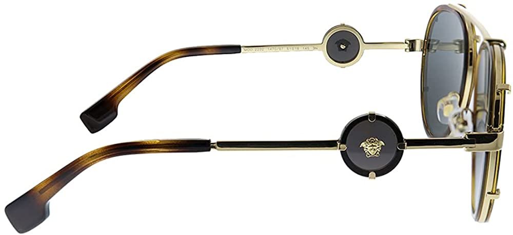 Versace VE 2232 147087 Havana Metal Sunglasses Grey Lens