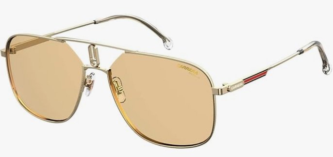 Carrera 1024/S DYG 59-17-145 Rectangular Sunglasses, Gold Yellow/Smoke Silver,