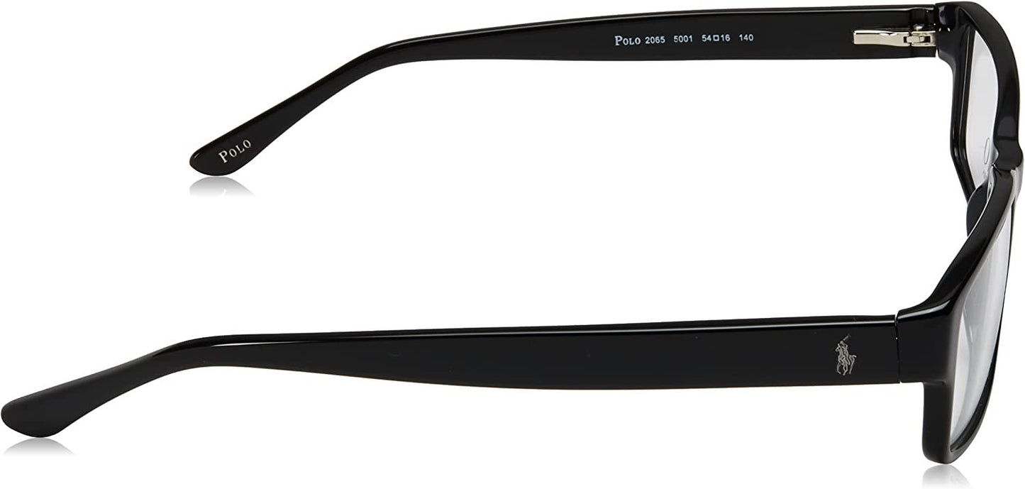 Polo Ralph Lauren Men's PH2065 Eyewear Frames, Shiny Black/Demo Lens, 54 mm