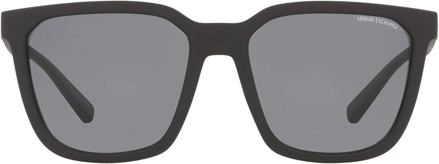 A|X ARMANI EXCHANGE Men's AX4108S 807881 Sunglasses, Matte Black/Grey Polarized, 57 mm