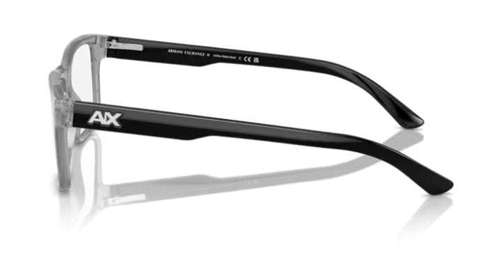 A|X Armani Exchange Men's AX3016 Square Transparent Eyeglass Frames 53mm