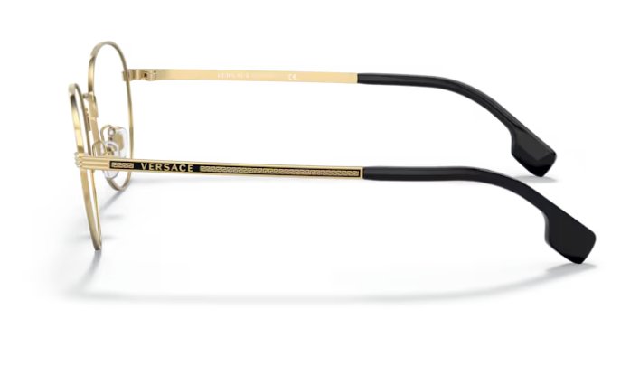 Versace VE 1279 1002 53mm Gold Metal Round Eyeglasses