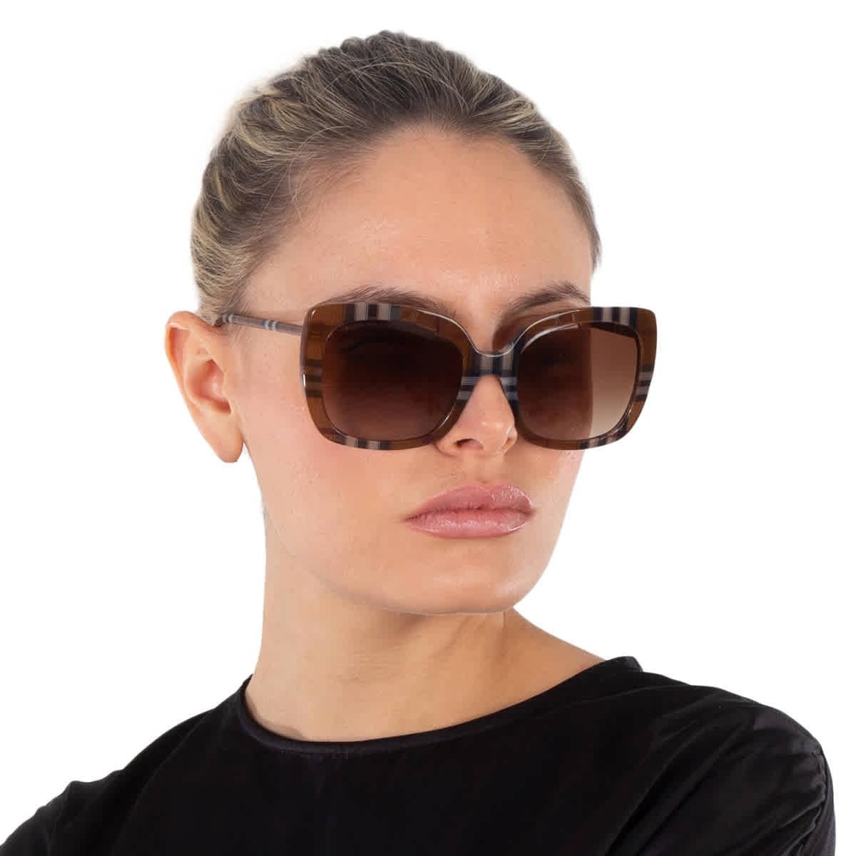 BURBERRY BE4323 400513 54mm Caroll Check Brown Gradient Brown Sunglasses