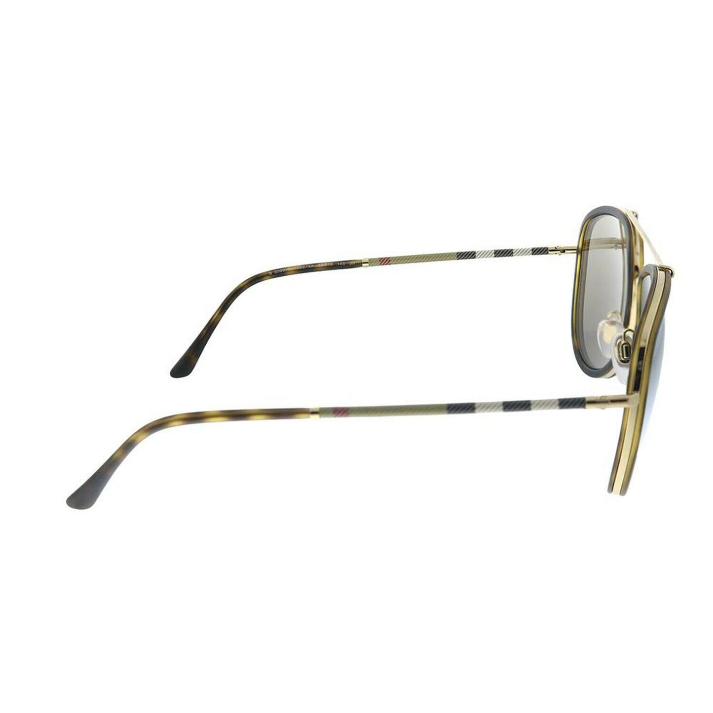 Burberry BE 3090Q 10525A Brushed Gold Matte Havana Metal Sunglasses