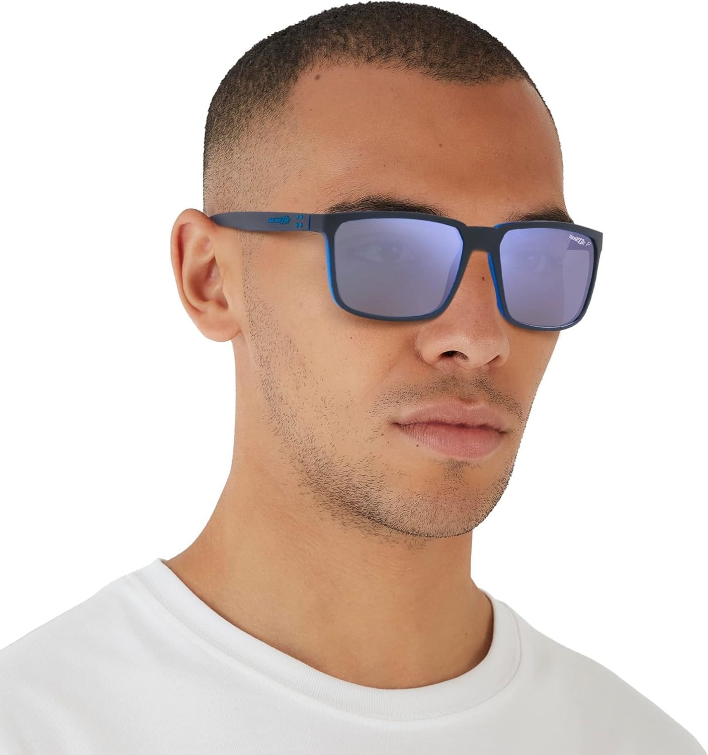 Arnette 0AN4251 386422 58mm Polarized Sunglasses Matte Top Navy On Light Blue Frame, Dark Grey Mirror Water Polar Lenses,