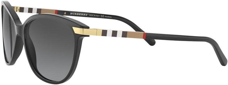 BURBERRY BE 4216 3001T3 Black Cat-Eye Polarized Grey Gradient Sunglasses