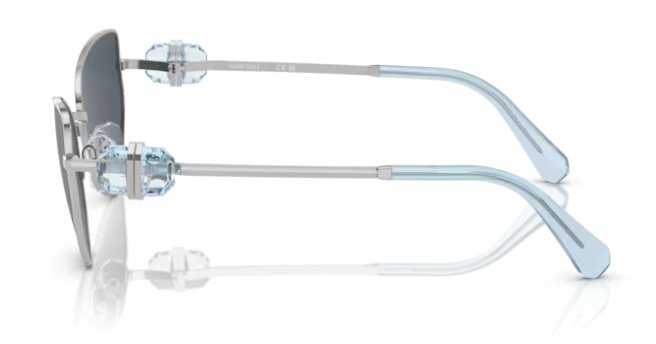 SWAROVSKI SK7003 400187 57mm Silver Dark Grey Women's Sunglasses