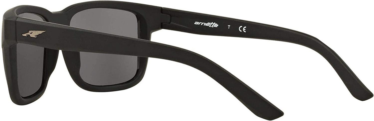 Arnette Men's An4218 01/87 Swindle Rectangular Sunglasses, Matte Black/Grey, 57mm