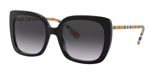 BURBERRY BE4323F 38538G 56mm Caroll Black Grey Gradient Sunglasses