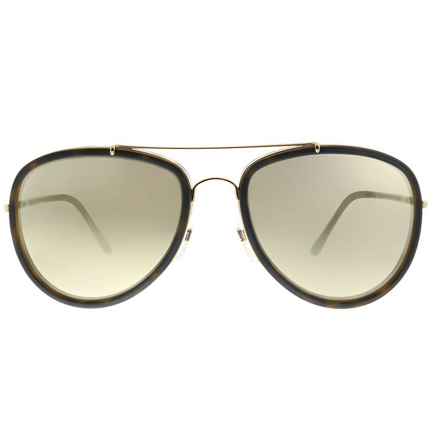 Burberry BE 3090Q 10525A Brushed Gold Matte Havana Metal Sunglasses