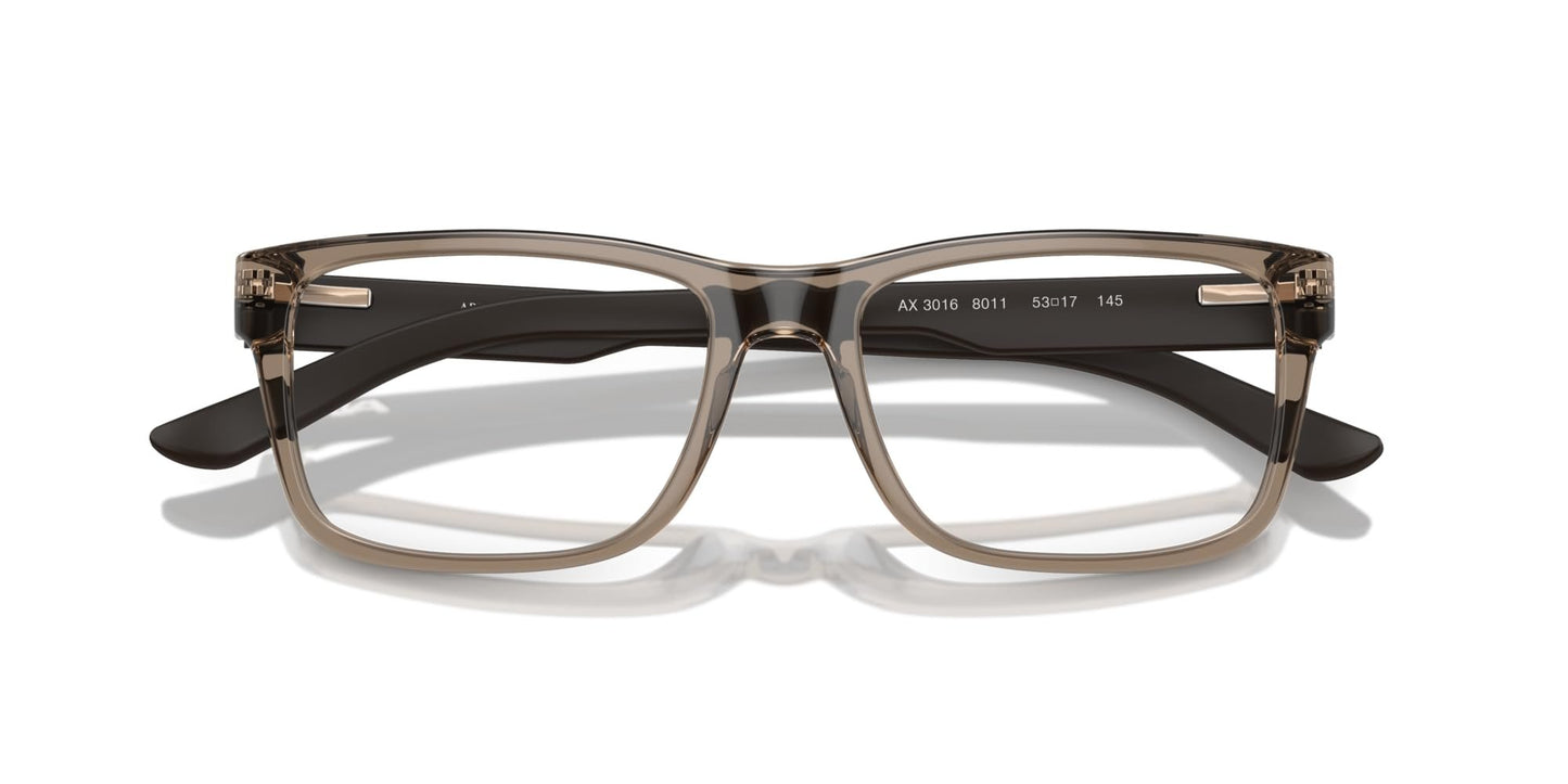 A|X ARMANI EXCHANGE Men's Ax3016 8011 53mm Square Eyewear Frames