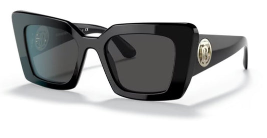 BURBERRY Daisy BE 4344 300187 Black Plastic Square Sunglasses Grey Lens