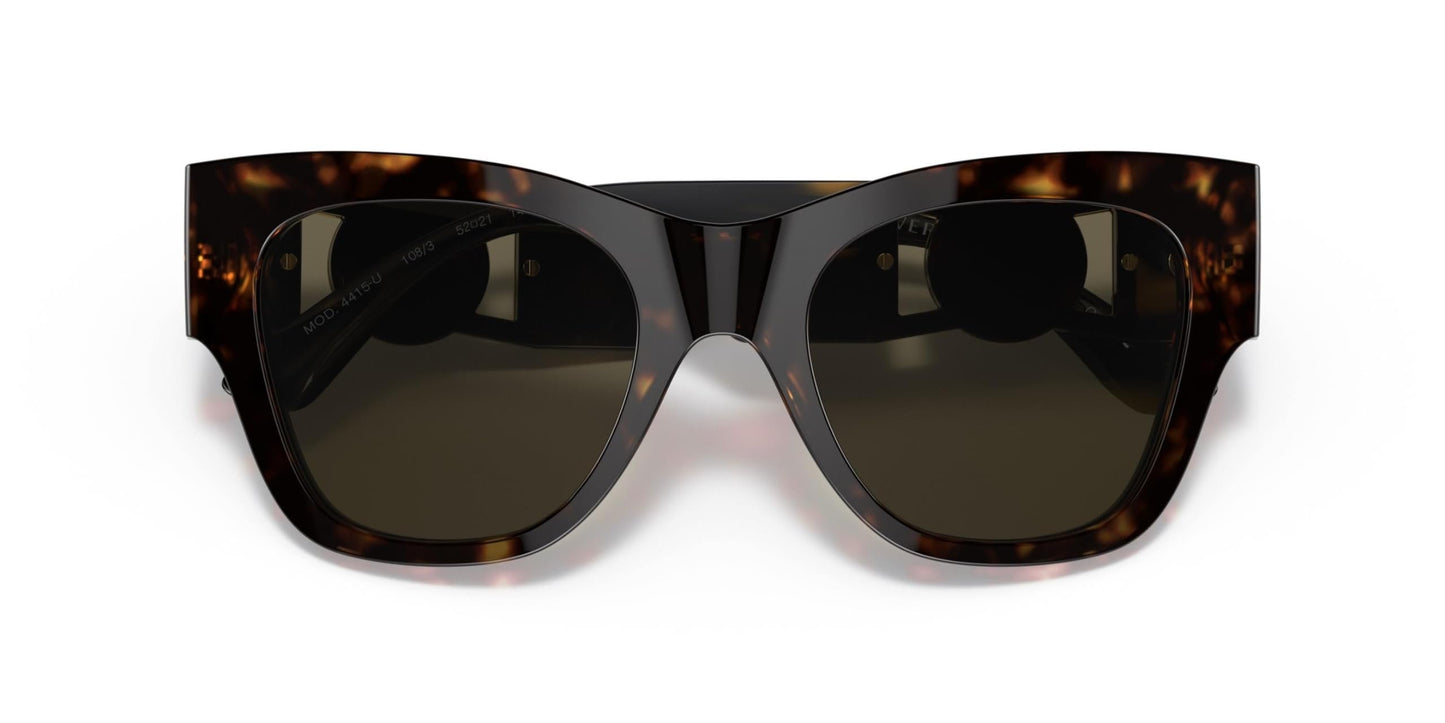 Versace VE 4415U 108/3 Havana Plastic Cat-Eye Sunglasses Brown Lens