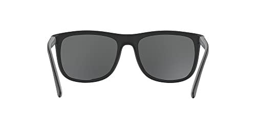 Emporio Armani Men's EA4079 5042/87 Square Sunglasses, Matte Black/Grey, 57mm