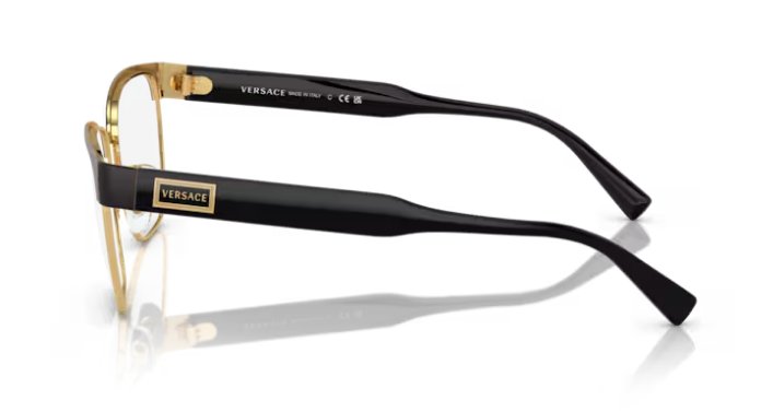 Versace VE1264 1436 Matte Black Gold Metal Men's Eyeglasses 54mm