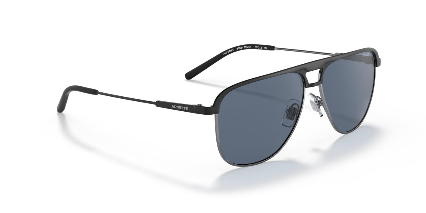 ARNETTE Men's AN3082 733/55 57mm Holboxx Black Matte Dark Blue Sunglasses