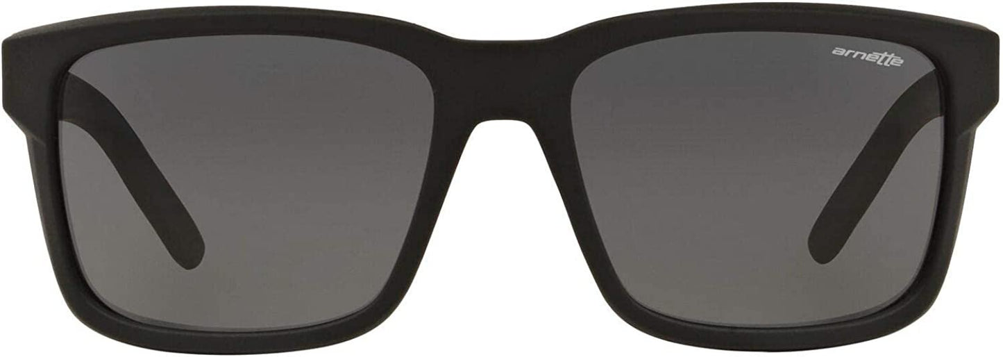 Arnette Men's An4218 01/87 Swindle Rectangular Sunglasses, Matte Black/Grey, 57mm