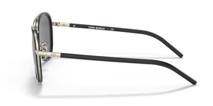 Tory Burch TY6089 33056V 57mm Black Mirrored Sunglasses