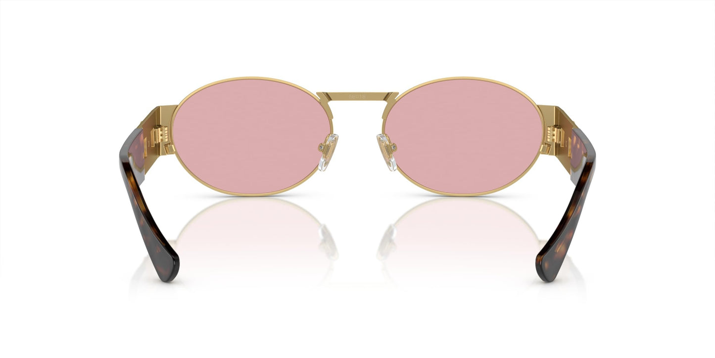 Versace 0VE2264 100284 Unisex Sunglasses Matte Gold Frame, Light Violet Lenses, 56MM
