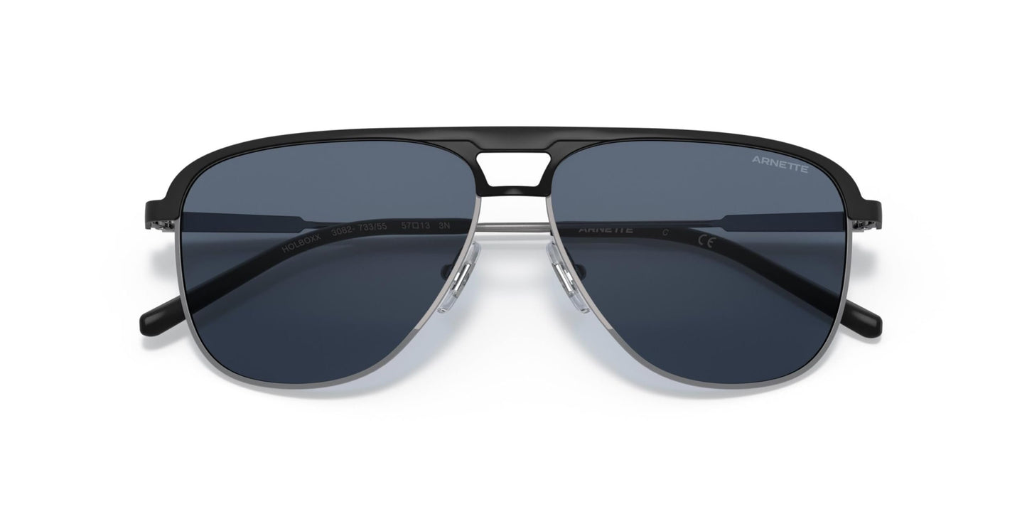 ARNETTE Men's AN3082 733/55 57mm Holboxx Black Matte Dark Blue Sunglasses