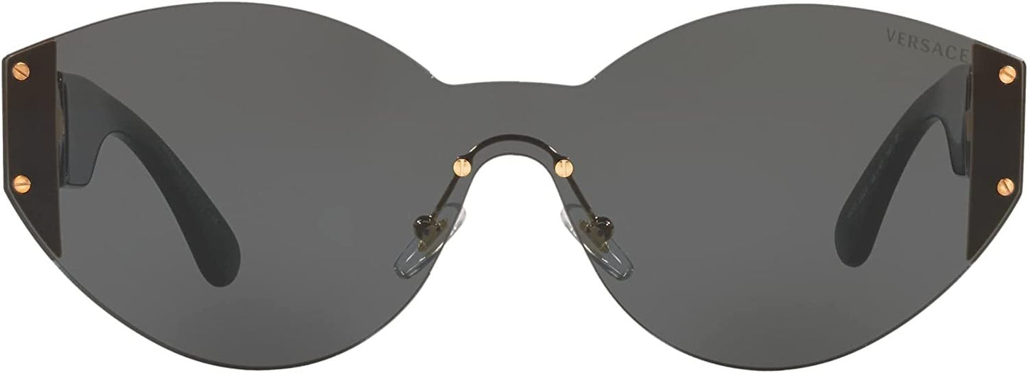 Versace Sunglasses 0VE2224 GB1/87 Gold Frame, Grey-Black Lenses, 46MM