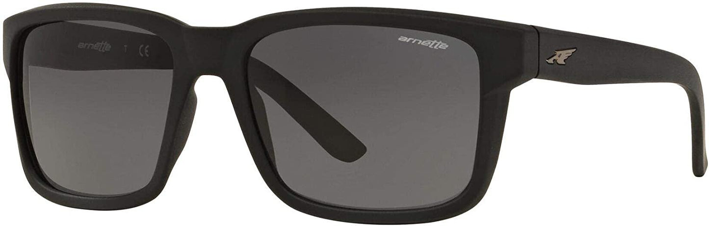 Arnette Men's An4218 01/87 Swindle Rectangular Sunglasses, Matte Black/Grey, 57mm