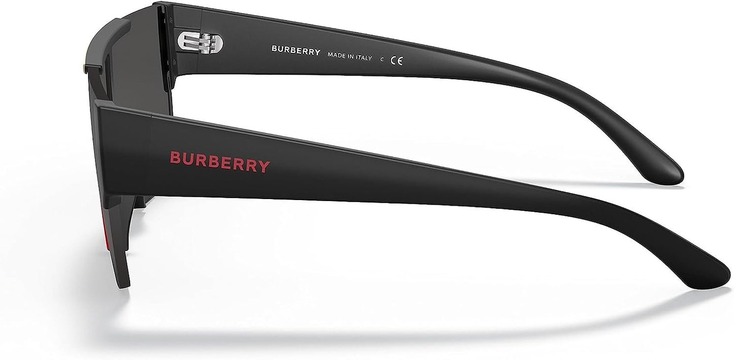BURBERRY BE 4291 396487 Black Plastic Rectangle Sunglasses Grey Lens