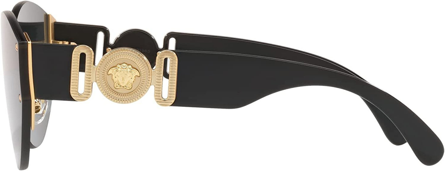 Versace Sunglasses 0VE2224 GB1/87 Gold Frame, Grey-Black Lenses, 46MM