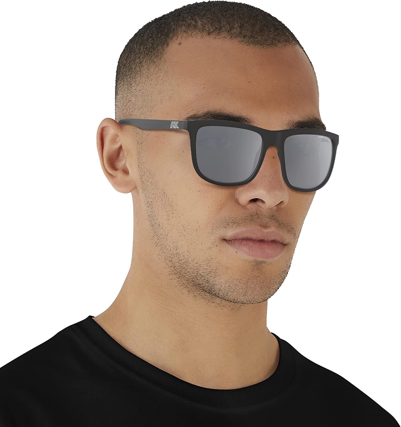 A|X ARMANI EXCHANGE Men's AX4093S 8078Z3 56mm Polarized Square Sunglasses